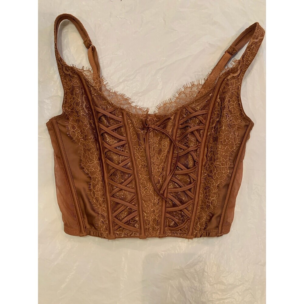 Victoria Secret Angel Corset Bustier Brown Size Small/DD